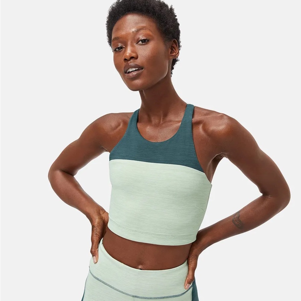 Outdoor Voices TechSweat™ Crop Top in Eucalyptus/Evergreen — XS